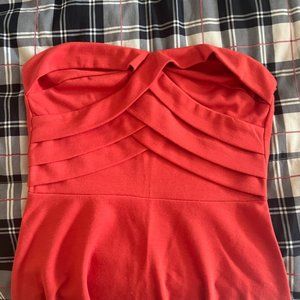 Strapless pink dress